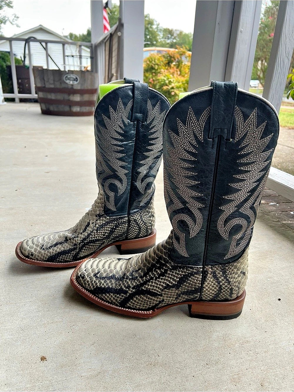 Alfa Western Cowboy Riding Boots Python Snakeskin men’s size 8